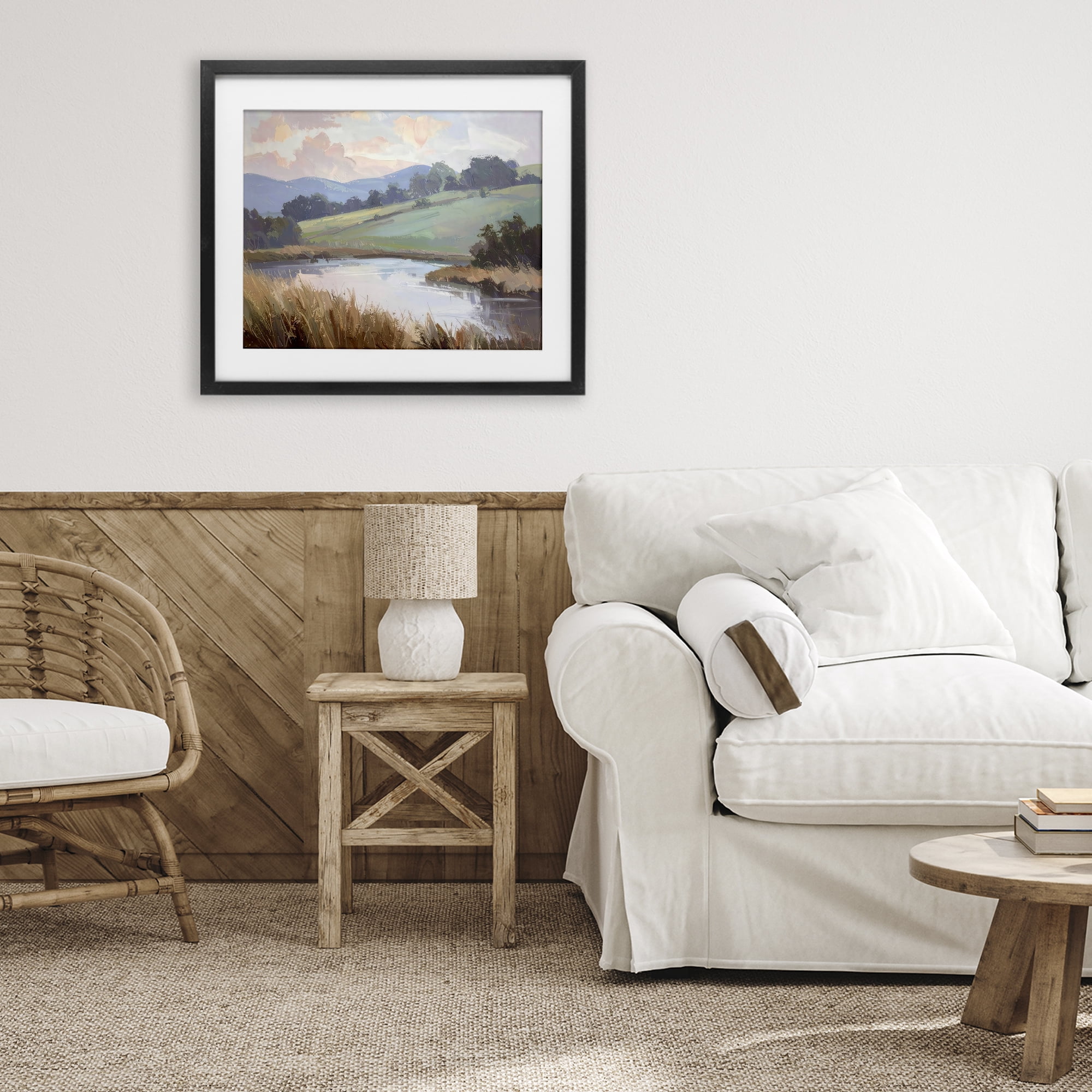 Stupell Industries Subtle Distant Mountains Black Framed Print Under Glass, design by Alonza Saunders
