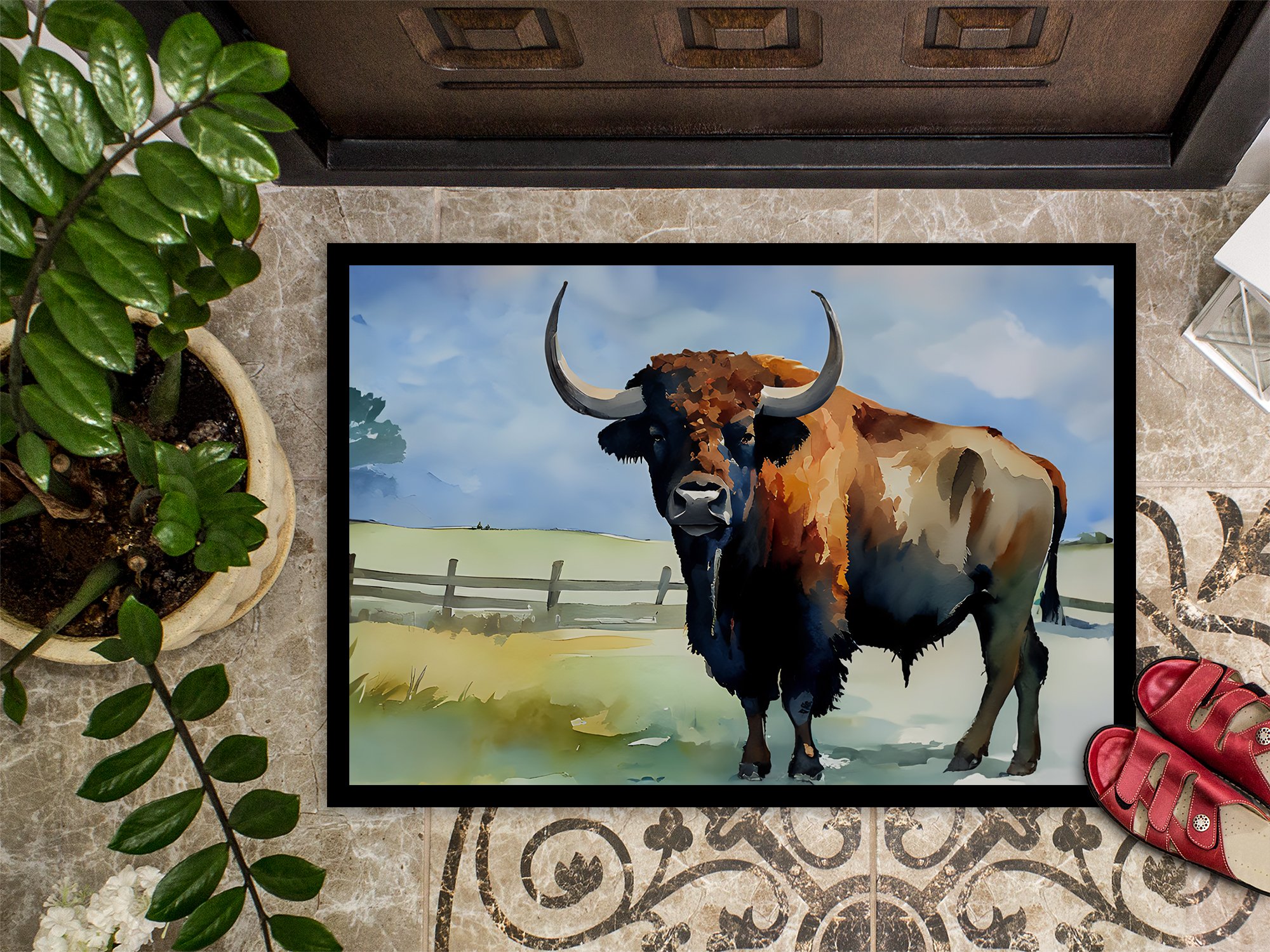 Carolines Treasures DAC2874MAT 18 x 27 in. American Bison Doormat