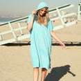 thumbnail image 3 of Flyingstar Plain Towel Robe, Blue, 3 of 7