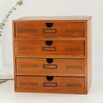 thumbnail image 3 of Retro Multi-layer Wooden Desktop Drawer Storage Box Cabinet Organizer Supplies, 3 of 9