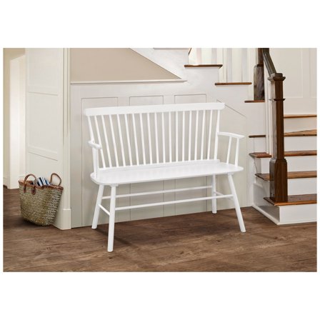 Casual Farmhouse Vintage Spindle Back Chair, White Wooden Chair