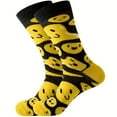 thumbnail image 1 of Crazy Distorted Smiley Face Socks from the Sock Panda (Adult Large - Men's Shoe Sizes 8-12), 1 of 2