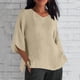 thumbnail image 2 of Vestidos Casuales Para Mujer, Blusas De Mujer De Moda Moda de verano para mujer, cuello en V, ocio, manga tres cuartos, color liso, 2 of 6
