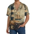 thumbnail image 3 of Fotbe Vintage Nautical Lighthouse print Short Sleeve Button Down Shirts for Men Casual Summer Beach Wrinkle Free Shirt-Medium, 3 of 7