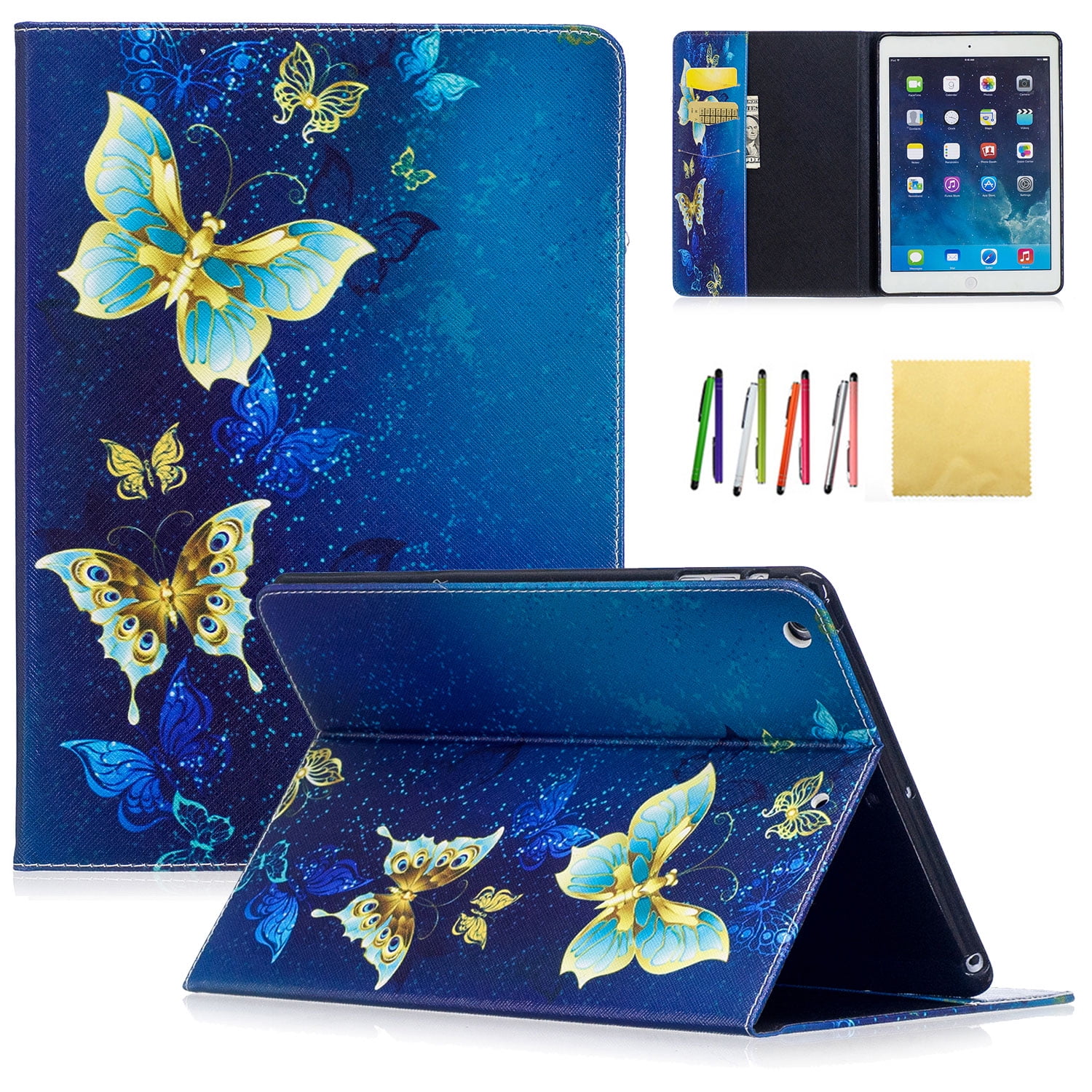iPad Air Case, Allytech PU Leather Lightweight Stand Cover Wallet Case