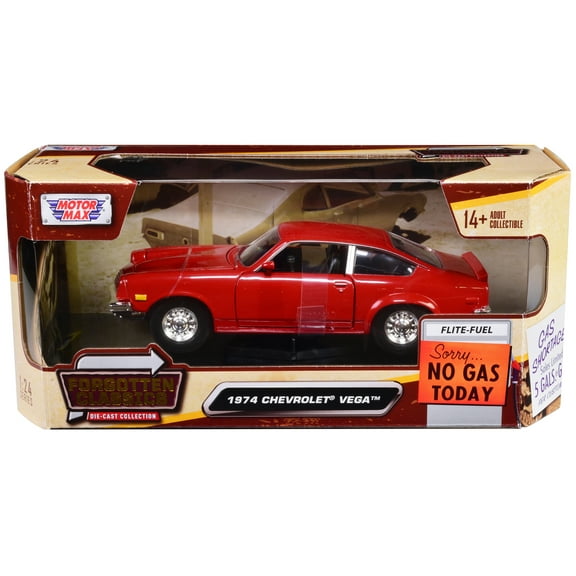 1974 Chevrolet Vega Red "Forgotten Classics" Series 1/24 Diecast Model Car by Motormax
