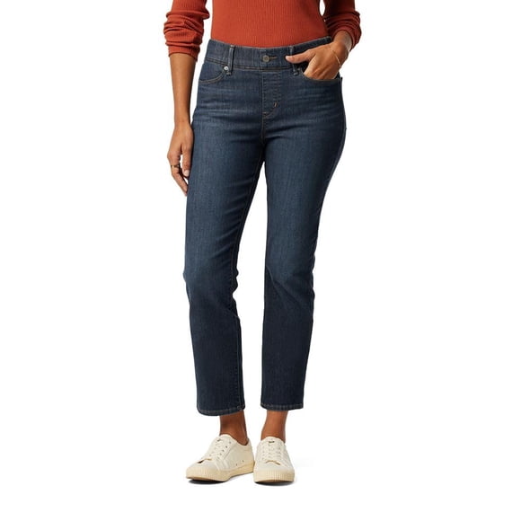 Signature by Levi Strauss & Co. Gold - Vaqueros Rectos de Tobillo para Mujer Totalmente Moldeados (también Disponibles en Plus), (Nuevo) Blue Rhythm, 40 Plus Corto