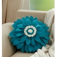 thumbnail image 4 of Saro Lifestyle Felt Flower Poly Filled Throw Pillow, 4 of 5