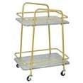 thumbnail image 2 of Spaco 2-tier Kitchen Rolling Cart with Steel Frame and Lockable Casters-Gray, Kitchen Island, Kitchen Island with Storage for Kitchen,Dinning Room, 2 of 10