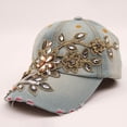 thumbnail image 2 of Vintage Washed Denim Baseball Cap Adjustable Casual Dad Hat, 2 of 6