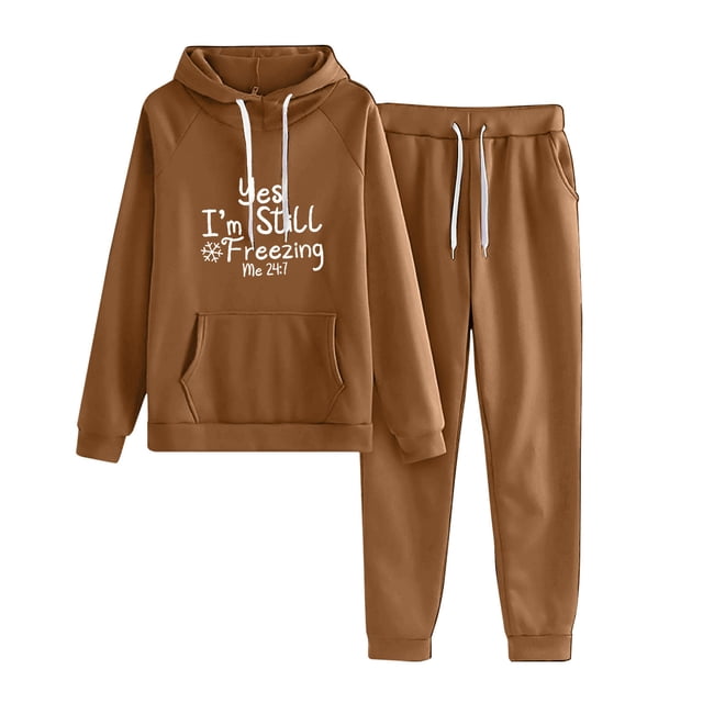 Birdeem Ensemble Décontracté pour Femmes Sweat à Capuche à Cordon Manches Longues et Pantalon Long