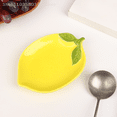 thumbnail image 4 of 1Pc Cartoon Ceramic Lemon Shaped Ceramic Dish Salad Dish Family Fruit Snack Plate Kitchen Utensils Accessories Brown, 4 of 5