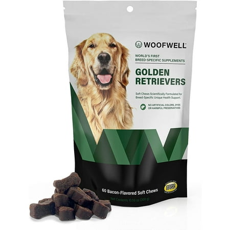 UPC: 0860006055714 | WoofWell Golden Retriever Health Supplement  Bacon-Flavored Soft Chew Supplements  60 Ct