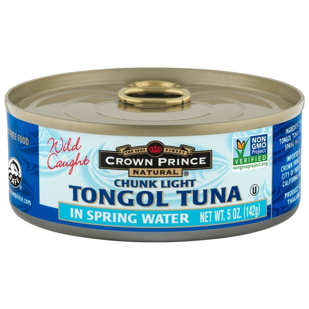Crown Prince Natural Chunk Light Tongol Tuna In Spring Water, 5 oz