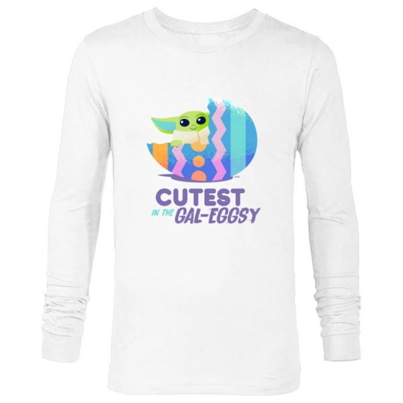 Star Wars The Mandalorian Grogu Easter Cutest in Gal-Eggsy - Long Sleeve T-Shirt for Men - Customized-White