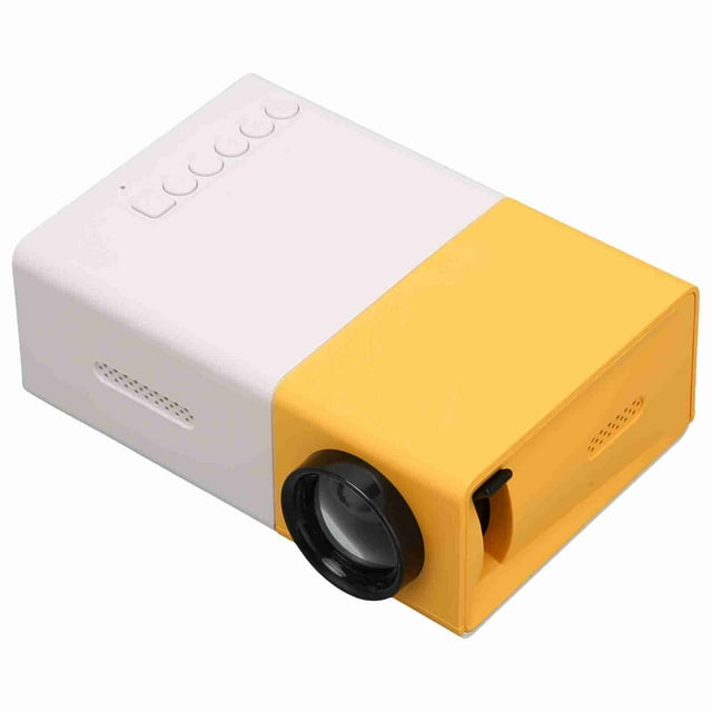 Mini Projector, HD Multimedia Interface Movie Pocket Projector with 200 Lm, 1080P Resolution, 4:3 Aspect Ratio, for Smartphone Tablet Laptop TV Stick, Remote Control, ABS