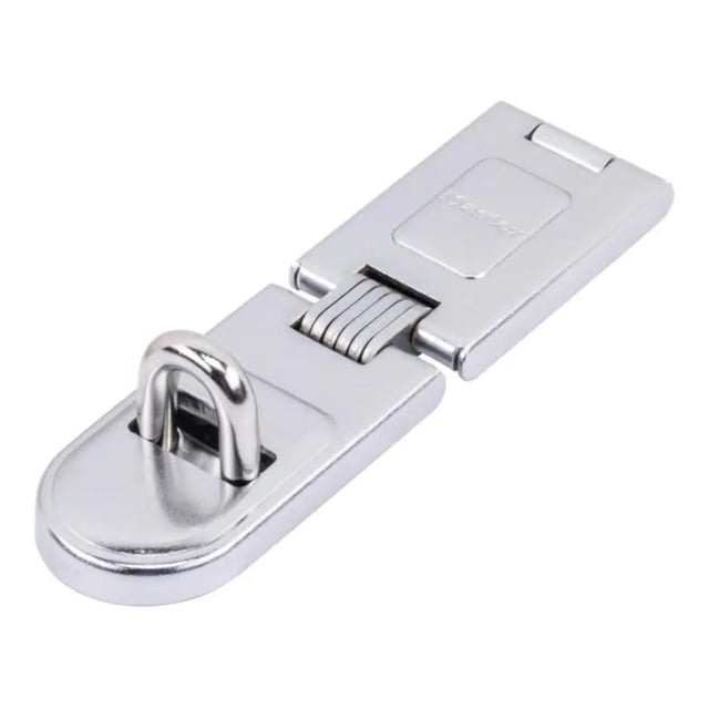 Cierre con grapas fijas Master Lock de acero endurecido brillante de 16 cm