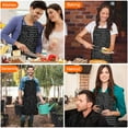 thumbnail image 7 of Math Equations Geometry Black Pattern Apron-Garden Aprons for Women with Pockets-Cotton Linen Waterproof Kitchen Cooking Gardening Aprons Adjustable for Kitchen,Cooking,BBQ and Salon 33x27 Inch, 7 of 7