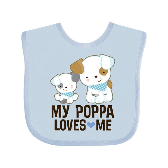 Inktastic My Poppa Loves Me Grandson Boys Baby Bib