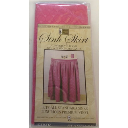 Sink Skirt - Vinyl Sink Skirt, Embossed Seashell Design, Self Stick, Pink