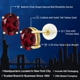 thumbnail image 2 of Gem Stone King 14K Yellow Gold Red Rhodolite Garnet Stud Earrings for Women Men (2.70 Cttw, Gemstone Birthstone, Oval 8X6MM), 2 of 5