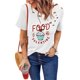 thumbnail image 4 of ABPHQTO Camiseta estampada blanca desgastada FOOD IS MY VALENTINE para mujer, 4 of 5