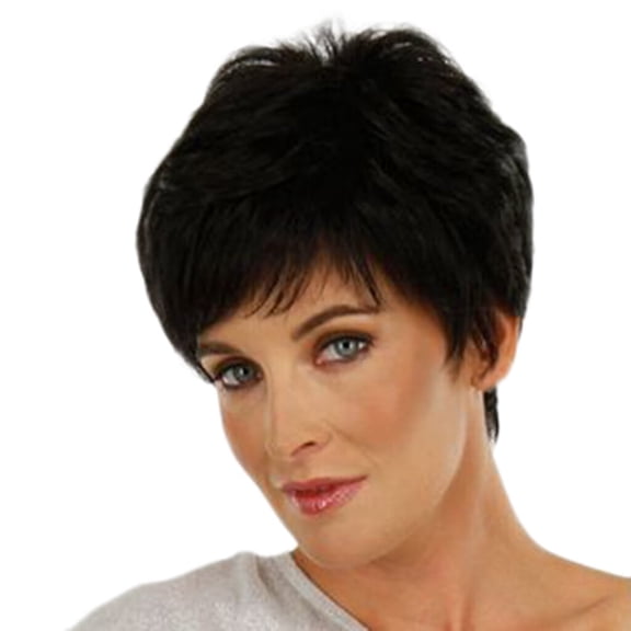 UTOURS Fashion Synthetic Naturally Realistic Black Short Straight Hair Women's Wigs