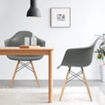 thumbnail image 3 of Heavenly Collection Bucket Grey Armchair with Wood Legs, 3 of 5