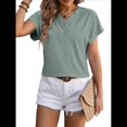 thumbnail image 2 of Blusa Informal de Verano para Mujer, con Cuello en V, Corta, Holgada, Básica y . Judías M, 2 of 8
