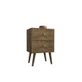 thumbnail image 1 of Manhattan Comfort Liberty Table de Chevet/table d'Appoint Moderne à 2 Tiroirs pour Chambre, Brun Rustique, 1 of 2