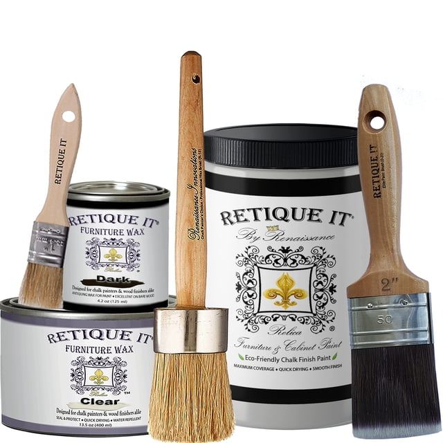 Retique It Chalk Furniture Paint by Renaissance Deluxe Starter Kit, 03 Argentine