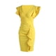 thumbnail image 5 of VISgogo Vestido de manga corta ajustado para mujer, de una pieza con escote en V profundo de color sólido en 10 colores, S / M / L / XL VISgogo moda, 5 of 9