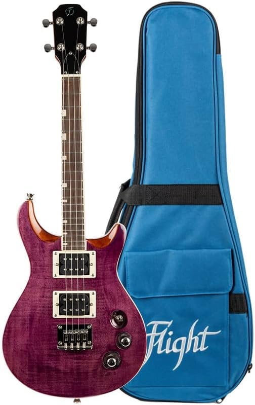 Flight Vanguard Solid Body Electric Ukulele Transparent Purple