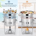 thumbnail image 4 of BeesClover Ensemble de 2/4 Réchauds à Soupe de Qualité Commerciale 7 Qt, Réchauffe-Aliments Ronds en Acier Inoxydable avec Casseroles, Couvercles Cranté et Porte-Carburant, 4 of 8