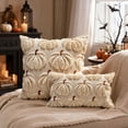 thumbnail image 4 of Pumpkin Lumbar Throw Pillow Cover, Cream Textured Autumn Accent Cushion with Brown Stem, Fall Thanksgiving Sofa Decor, 19.69 x 11.81 in, 4 of 6