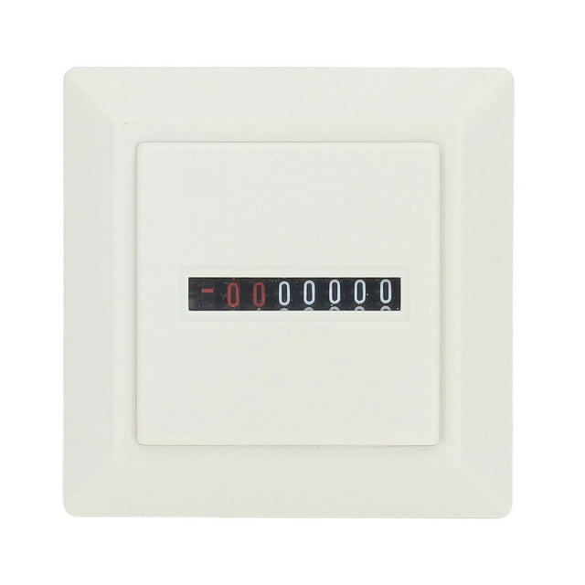 Contador de Horas Ticfox indicador mecánico temporizador industrial electrónico 220 VCA 72x72 mm blanco