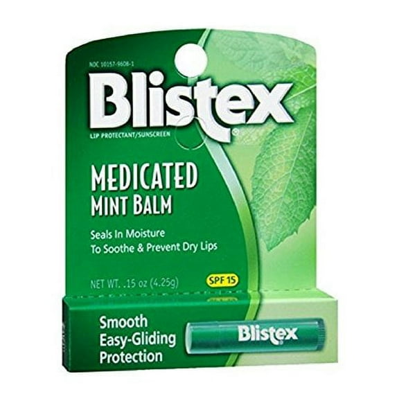 Blistex Medicated Mint Balm SPF 15 0.15 oz (Pack of 6)