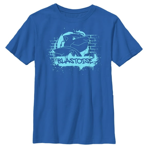 Boy's Pokemon Blastoise Paint Splatter Graphic Tee Royal Blue Medium