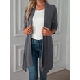 thumbnail image 2 of Luxtrada Women's Draped Front Open Cardigan Casual Long Sleeve Lightweight Cardigan (Gray,M), 2 of 4