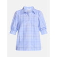 thumbnail image 6 of Scenario Women's Button Front Shirt with Puff Sleeves, Sizes XS-XXXL, 6 of 6