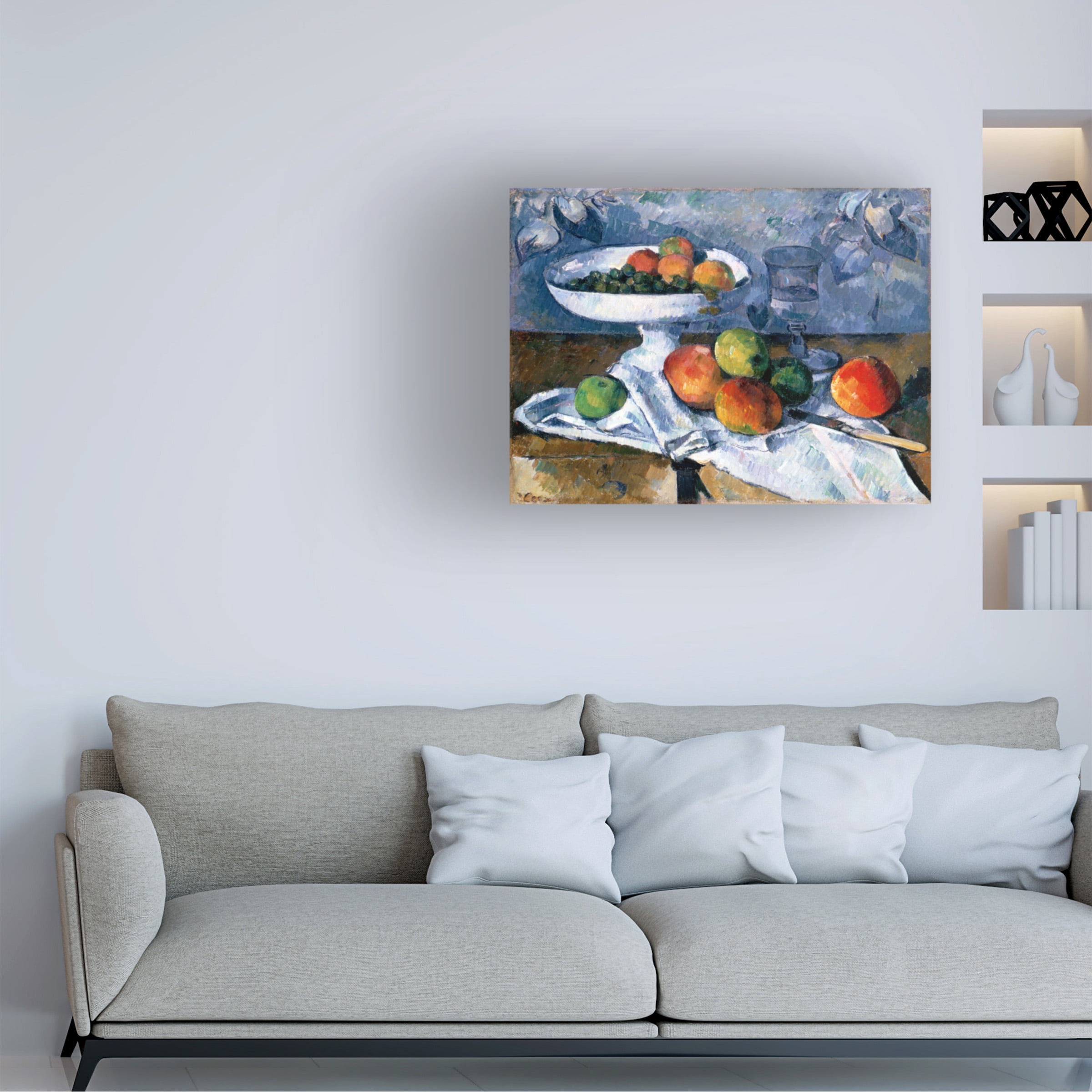 Trademark Fine Art Paul Cezanne Still Life With Fruit Dish Canvas Wall Art - 14x19