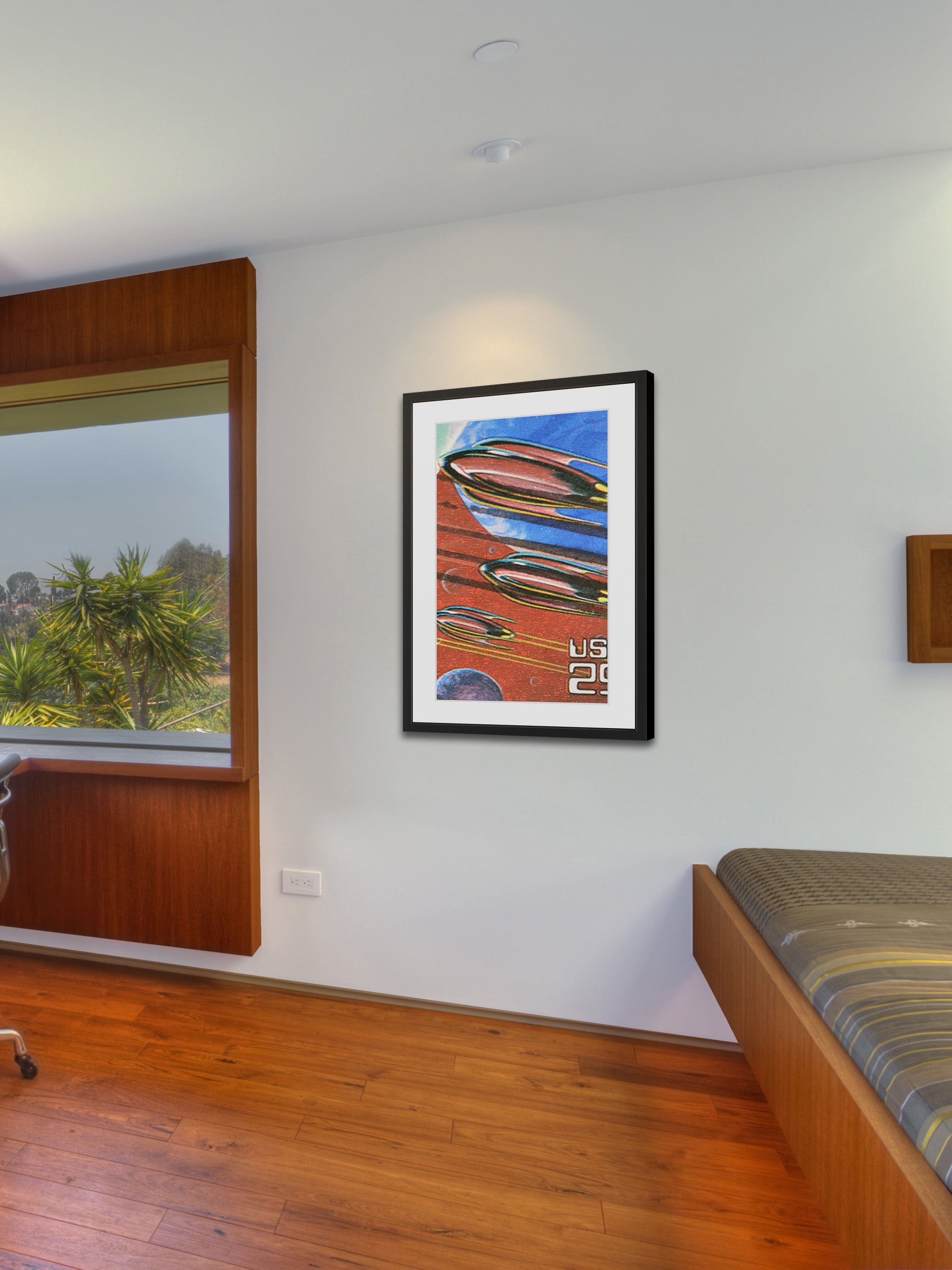 "Rockets in Space" Framed Painting Print