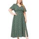 thumbnail image 1 of Vestido Corto de Verano con Cuello en V de Manga Corta Impreso, Vestido de Moda Casual para Mujeres, 1 of 5