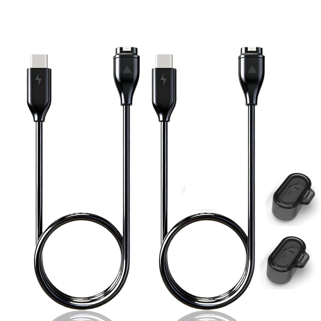 YCSHIPO USB‑C Charger 2‑Pack with Broad Compatibility for Fenix Forerunner Vivosmart Watches