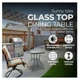 thumbnail image 4 of Sunny Isles 27 Inch Outdoor Patio Bistro Dining Table Backyard Squared Furniture with Tempered Glass , Black, 4 of 7