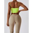 thumbnail image 6 of KelaJuan Women's Slim Yoga Cami Tops Solid Color Front Twist Spaghetti Strap Vest Slit Show Navel Cropped Camisole, 6 of 6