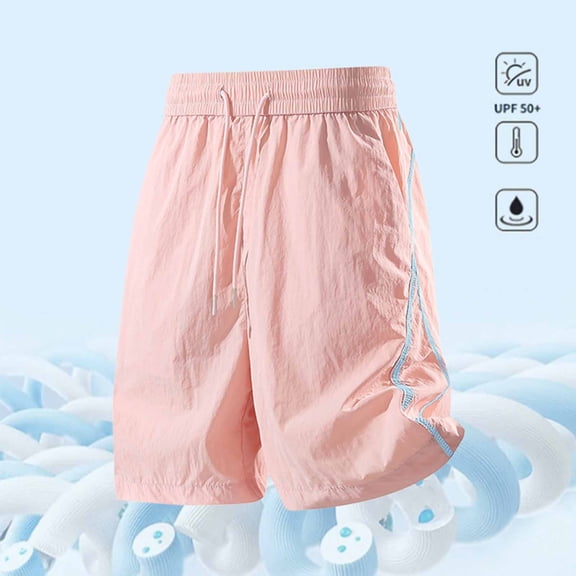 Aimik Women's Plus Size Athletic Shorts Solid Elastic Waist Shorts with Pockets and Drawstring Summer Comfortable Workout Bottoms