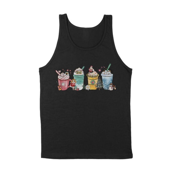 Holiday Drinks Christmas Tank Top Unisex Large Black