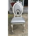thumbnail image 3 of Luxury Formal Glam 5pc Dining Set Chair Round Table Silver Champagne Finish, 3 of 5