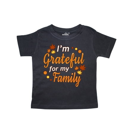 

Inktastic I m Grateful for my Family in Orange with Fall Leaves Gift Toddler Boy or Toddler Girl T-Shirt